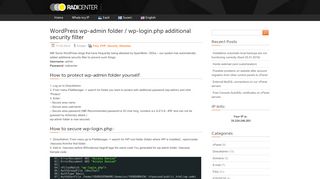 
                            8. WordPress wp-admin folder / wp-login.php additional security filter ...