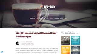 
                            7. WordPress.org Login URLs and User Profile Pages | WP-Mix
