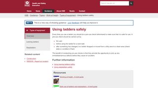 
                            5. Work at height - Using ladders safely