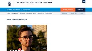 
                            8. Work in Residence Life - UBC Vancouver Housing - University of ...