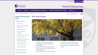 
                            1. Work Study Program - Human Resources - Western University