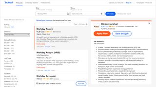 
                            9. Workday HRIS Jobs, Employment in Santa Clara, CA | Indeed.com