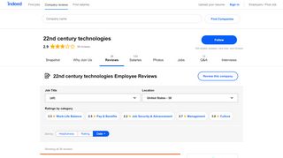 
                            9. Working at 22nd century technologies: Employee Reviews | Indeed.com