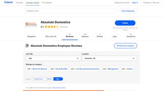 
                            2. Working at Absolute Domestics: 87 Reviews | Indeed.com