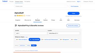 
                            7. Working at AlphaStaff: Employee Reviews about Pay ... - Indeed