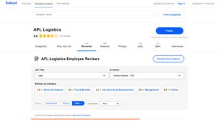 
                            8. Working at APL Logistics: 305 Reviews | Indeed.com