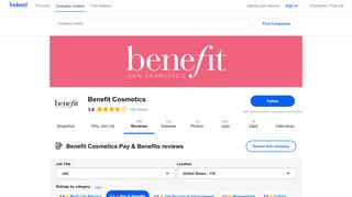 
                            11. Working at Benefit Cosmetics: Employee Reviews about Pay ... - Indeed