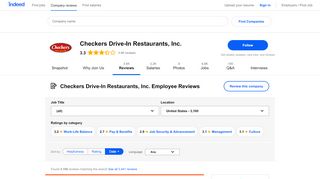 
                            7. Working at Checkers Drive-In Restaurants, Inc.: 3,033 ... - Indeed