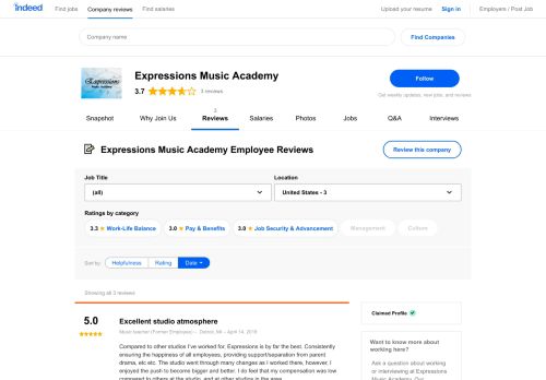 
                            7. Working at Expressions Music Academy: Employee Reviews | Indeed ...