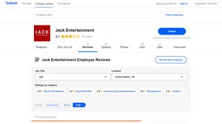 
                            3. Working at Jack Entertainment: 54 Reviews | Indeed.com