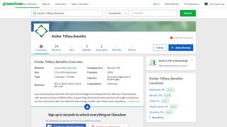 
                            8. Working at Kistler Tiffany Benefits | Glassdoor