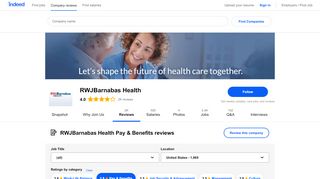 
                            8. Working at RWJBarnabas Health: 446 Reviews about Pay & Benefits ...