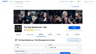 
                            8. Working at The Keg Steakhouse + Bar: 158 Reviews about ... - Indeed