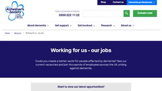 
                            5. Working for us - our jobs | Alzheimer's Society