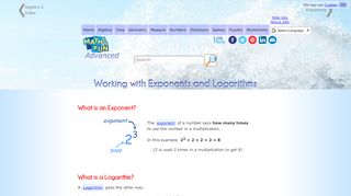 
                            8. Working with Exponents and Logarithms - Math is Fun