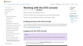 
                            6. Working with the ATA Console - Microsoft Docs