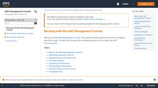 
                            6. Working with the AWS Management Console