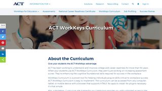 
                            4. WorkKeys Curriculum - ACT