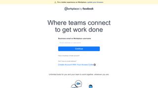 
                            9. Workplace by Facebook - Workplace Sign-up / Sign-in
