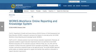 
                            1. WORKS-Workforce Online Reporting and Knowledge ... - NC Child Care