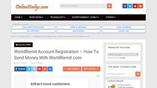 
                            5. WorldRemit Account Registration - onlinedailys.com