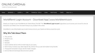 
                            2. WorldRemit Login Account – Download App | www.Worldremit.com