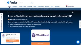 
                            7. WorldRemit money transfers review - August 2019 | Finder