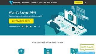 
                            9. World's Fastest VPN and Privacy Protection | hide.me