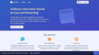 
                            9. Worthyt - Earn Money by Interacting with Your Fans