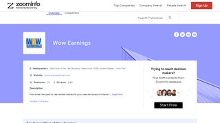 
                            4. Wow Earnings - Overview, News & Competitors | ZoomInfo.com