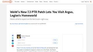 
                            9. WoW's New 7.3 PTR Patch Lets You Visit Argus, Legion's Homeworld ...