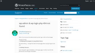 
                            4. wp-admin & wp-login.php 404 not found | WordPress.org