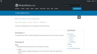 
                            2. wp_login_form() | Function | WordPress Developer Resources