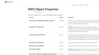 
                            6. WPD Object Properties (Windows Drivers) | Microsoft Docs