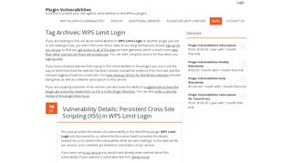 
                            7. WPS Limit Login – Plugin Vulnerabilities