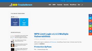 
                            6. WPS Limit Login v1.4.5 Multiple Vulnerabilities » SEO News