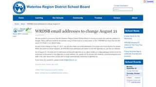 
                            5. WRDSB email addresses to change August 21 (Waterloo ...