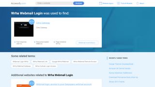 
                            4. Wrha Webmail Login at top.accessify.com