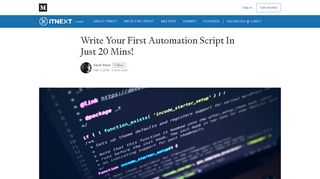 
                            8. Write Your First Automation Script In Just 20 Mins! - itnext