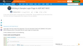 
                            7. Writing A Sample Login Page In ASP.NET MVC