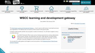 
                            8. WSCC learning and development gateway - West Sussex Connect to ...