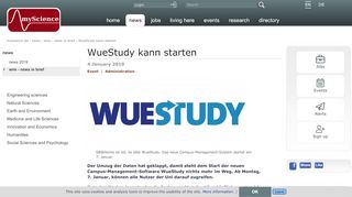 
                            8. Wuestudy Kann Starten | myScience / News / Wire - Kurze Nachrichten