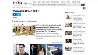 
                            8. Www Gst Gov In Login : Latest News, Videos and Photos on ...