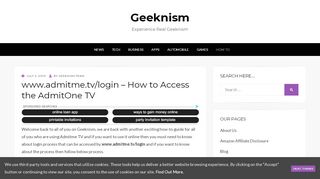 
                            1. www.admitme.tv/login - How to Access the AdmitOne TV ...