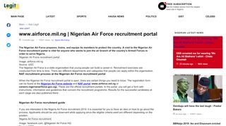 
                            7. www.airforce.mil.ng | Nigerian Air Force recruitment portal ▷ Legit.ng