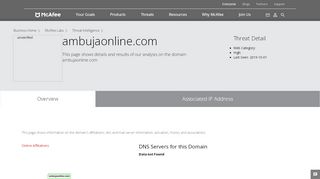 
                            5. www.ambujaonline.com - Domain - McAfee Labs Threat Center