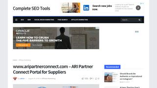 
                            4. www.aripartnerconnect.com - ARI Partner Connect Portal for Suppliers