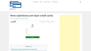 
                            11. Www.capitalone.com login credit cards - Credit card