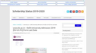 
                            9. www.du.ac.in - Delhi University Admission 2019 [DU UG PG ...