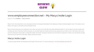 
                            11. www.employeeconnection.net – My Macys Insite …